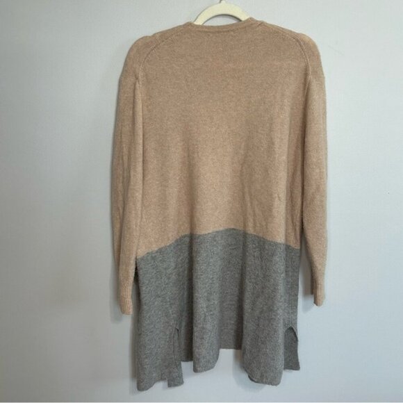Madewell Kent Colorblock Tan Gray Merino Wool Blend Cardigan Women’s Size Small - Picture 5 of 7